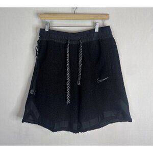 Nike DNA Cozy Basketball Shorts Mens Medium Black Sherpa Fleece